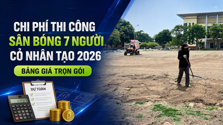 Chi Phí Thi Công Sân Bóng 7 Người Cỏ Nhân Tạo 2026: Bảng Giá Trọn Gói